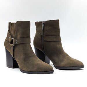 Indigo Rd Iradrina Olive Green Fabric Harness Biker pointy toe Boots size 10